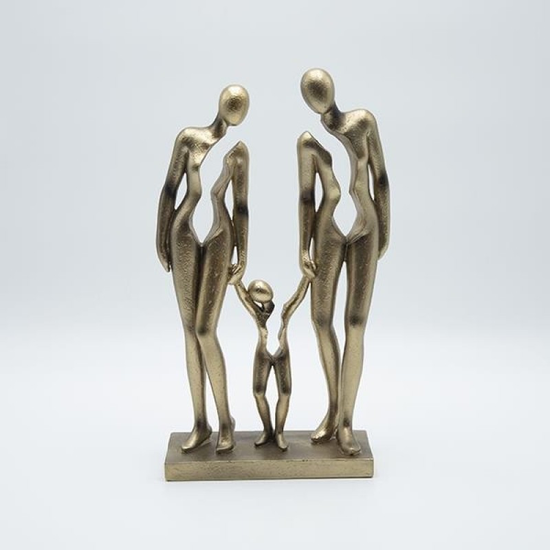 DECORATIVE SCULPTURE FIGURE POLYRESIN GOLD FINISH 18x8x31.5cm 819-01385