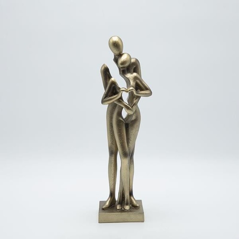 DECORATIVE SCULPTURE FIGURE POLYRESIN GOLD FINISH 10x8.5x32cm 819-01386