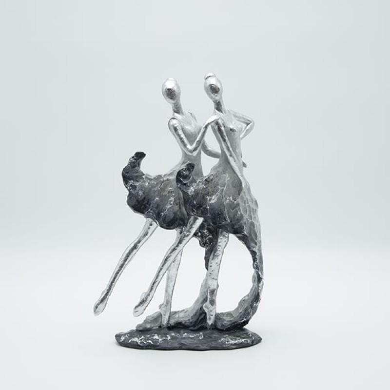DECORATIVE SCULPTURE FIGURE POLYRESIN GOLD FINISH 20x8x30.5cm 819-01389