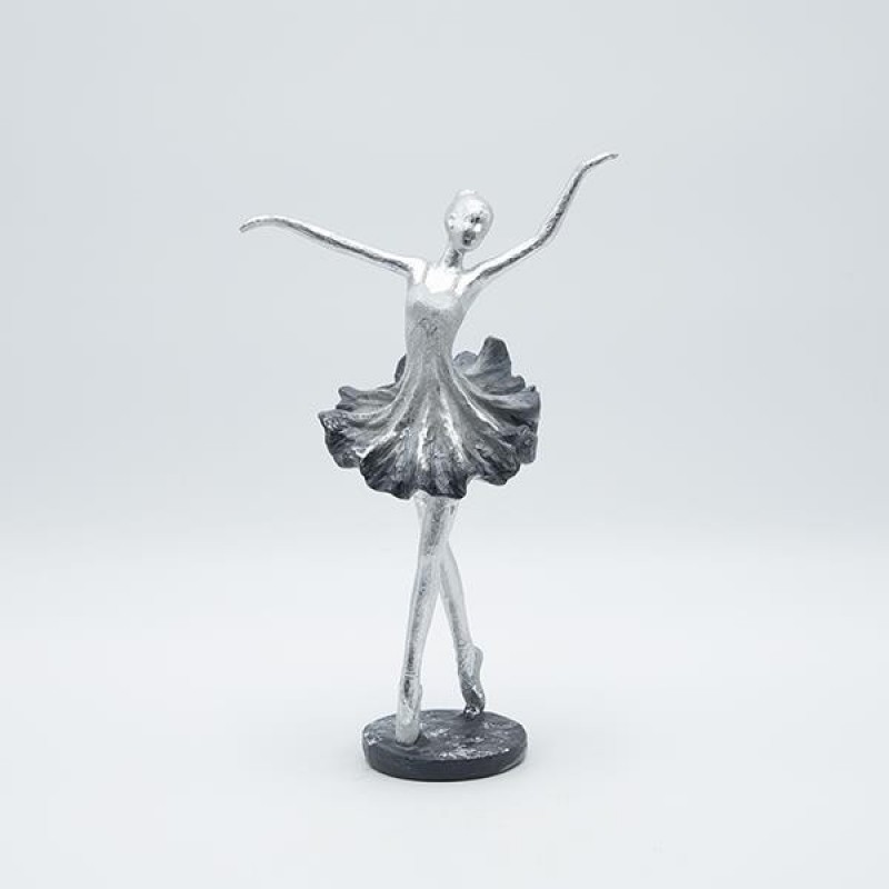 DECORATIVE SCULPTURE FIGURE POLYRESIN GOLD FINISH 16x9x26cm 819-01390