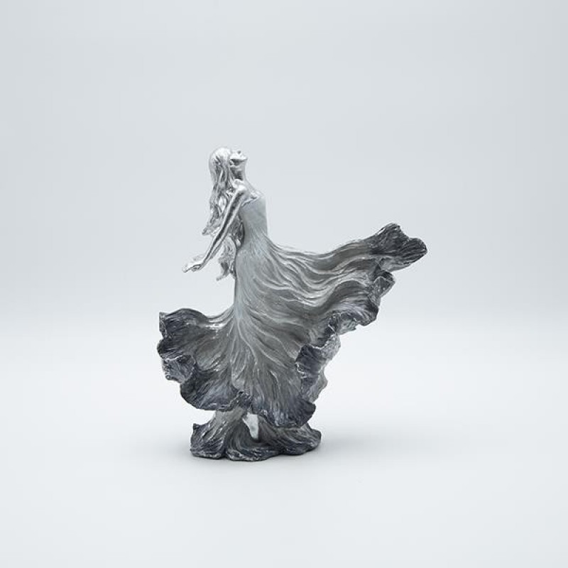 DECORATIVE SCULPTURE FIGURE POLYRESIN GOLD FINISH 22.5x8.5x25cm 819-01391