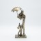 DECORATIVE COUPLE FIGURE POLYRESIN BLACK GRAPHITE FINISH 10.5x8.5x25cm 819-01394