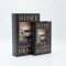 S/2 DECORATIVE BOOK BOX WOODEN RED BLUE 21x7x30cm 819-01396