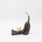 CAT POLYRESIN BLACK - GOLD 18.5x8x21.5cm 819-01398