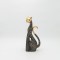 CAT POLYRESIN BLACK - GOLD 13x7.5x30.5cm 819-01400