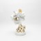 DECORATIVE STATUETTE WITH FLOWER POLYRESIN WHITE - GOLD 14.5x14.5x26.5cm 819-01408