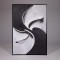 CANVAS WALL ART WITH RAISED PATTERN BLACK - WHITE 80X120cm 812-60020