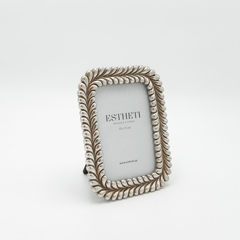 TABLE PHOTO BRAIDED FRAME (10x15), ANTIQUE SILVER , 14x2x19cm 815-00104