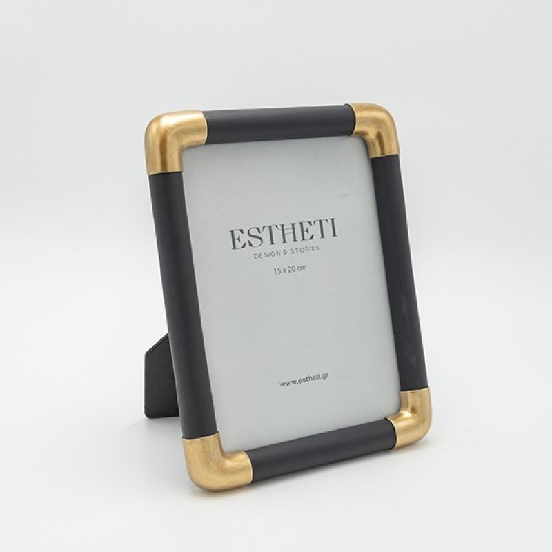 TABLE PHOTO FRAME (15x20), BLACK - GOLD, 18.5x2.2x23.5cm 815-00108