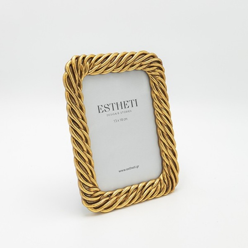 TABLE PHOTO BRAIDED FRAME (13x18), ANTIQUE GOLD, 17x1.5x22cm 815-00112