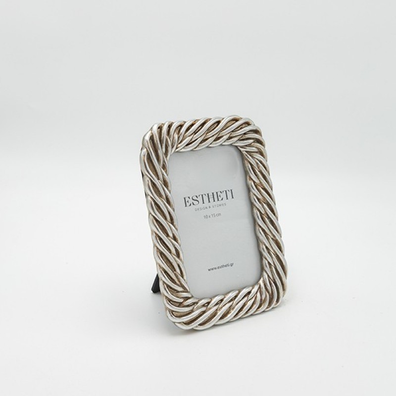 TABLE PHOTO BRAIDED FRAME (10x15), ANTIQUE SILVER, 14.5x1.5x19.5cm 815-00114