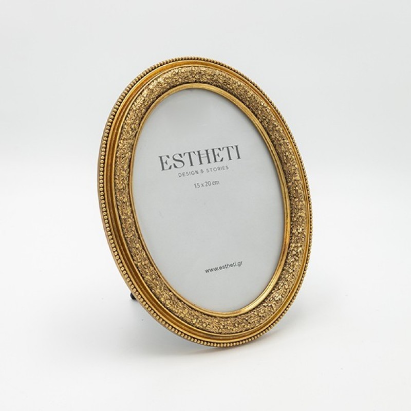 TABLE PHOTO ROUND FRAME (15x20), ANTIQUE GOLD, 20x2x25cm 815-00118