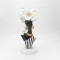 DECORATIVE STATUETTE WITH EARRINGS POLYRESIN BLACK - WHITE - GOLD 13.5x12x31.5cm 819-01411