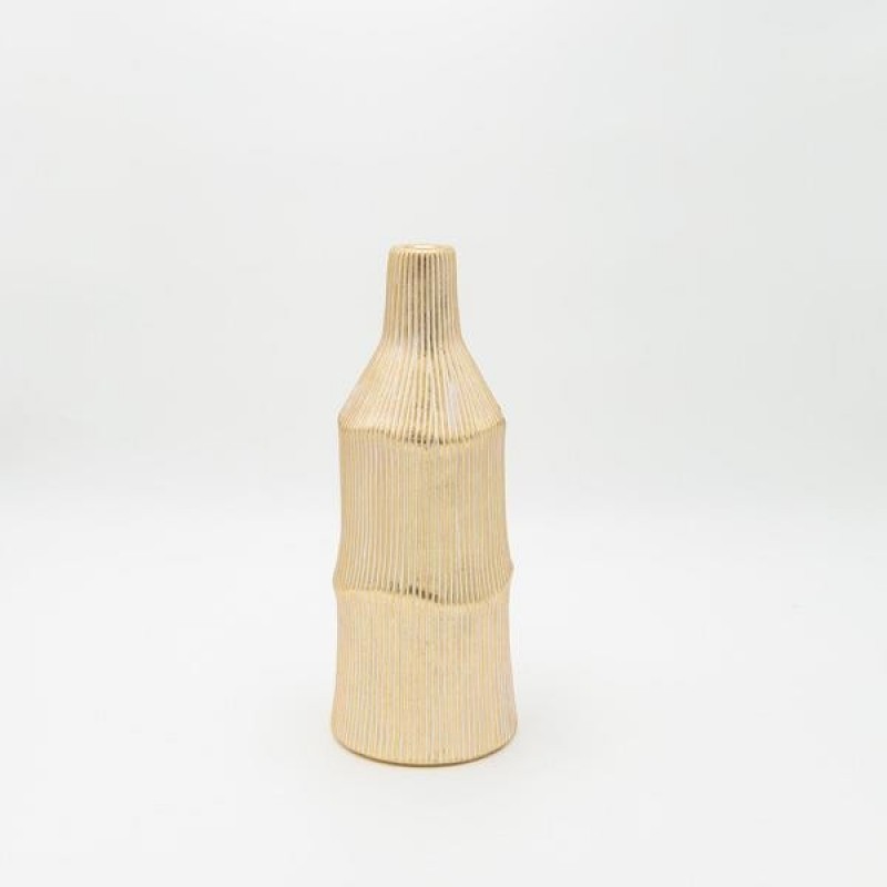 VASE - BOTTLE POLYRESIN GOLD 11.5x11.5x29cm 819-01416