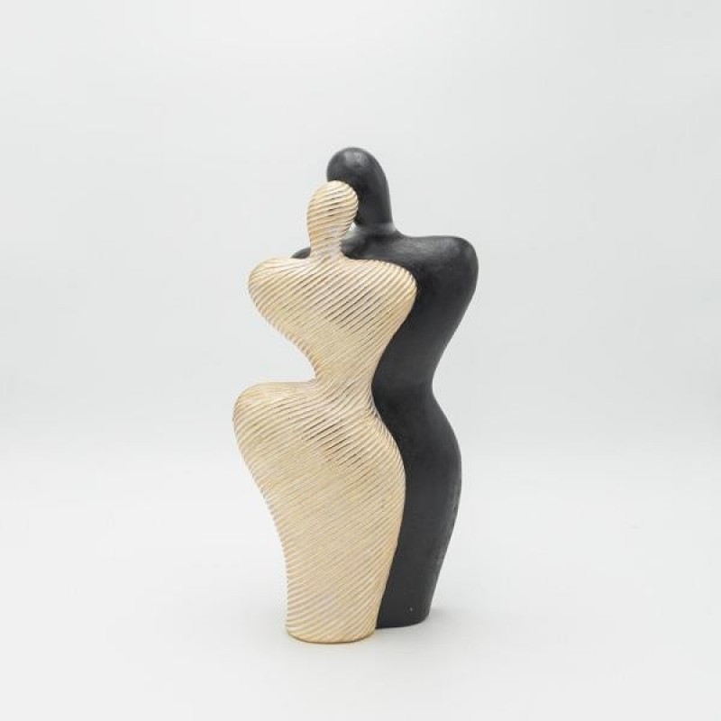DECORATIVE STATUETTES POLYRESIN BLACK - GOLD 18x9x35.5cm 819-01418