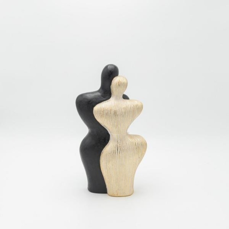 DECORATIVE STATUETTES POLYRESIN BLACK - GOLD 16x7x29.5cm 819-01419