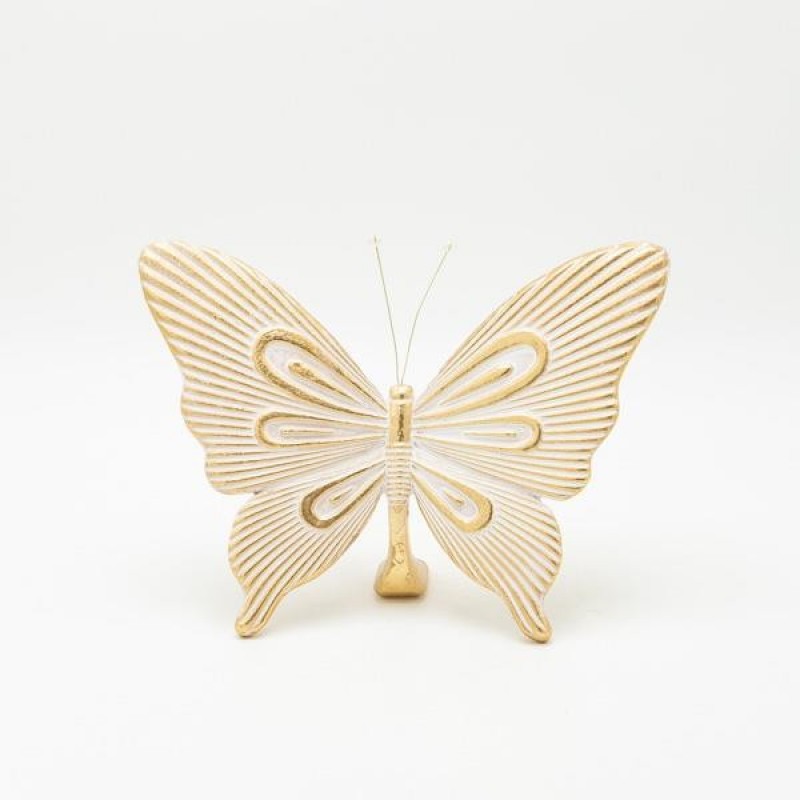 BUTTERFLY POLYRESIN GOLD 24.5x9x16.5cm 819-01420