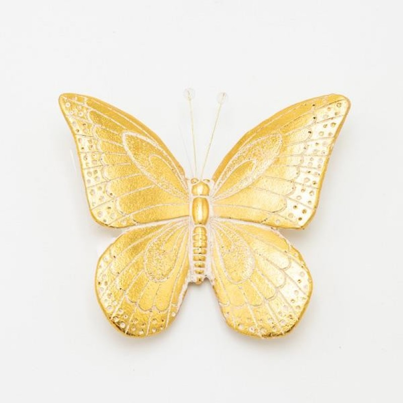 BUTTERFLY POLYRESIN GOLD 14x2.5x14cm 819-01426