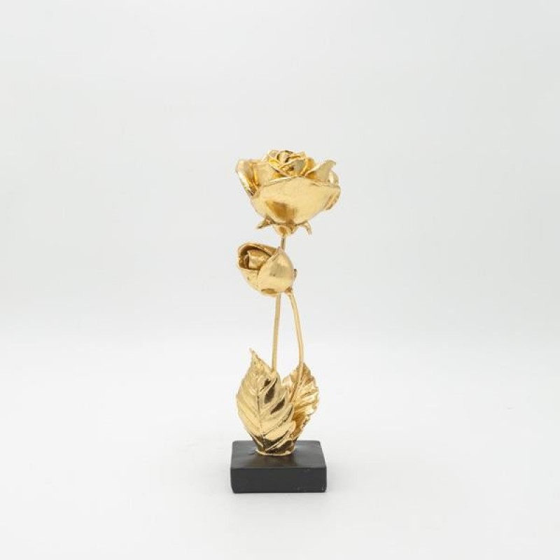 FLOWERS POLYRESIN GOLD - BLACK 8.5x8.5x26cm 819-01428