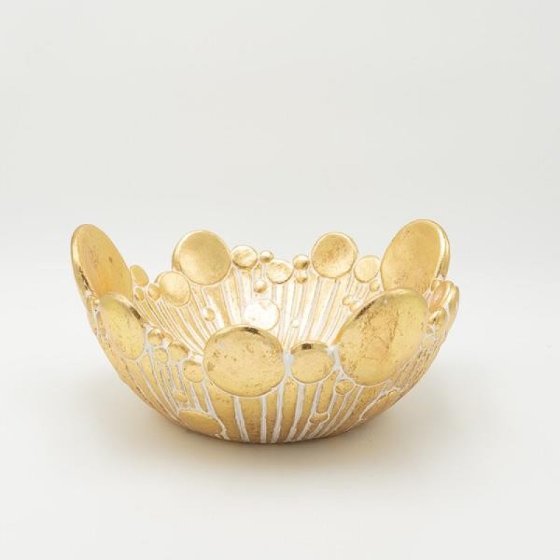 DECORATIVE PLATE POLYRESIN GOLD - WHITE 31x29.5x14cm 819-01431