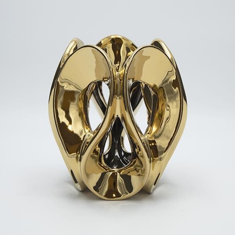 VASE CERAMIC GOLD  17x17.5x19cm 819-01443