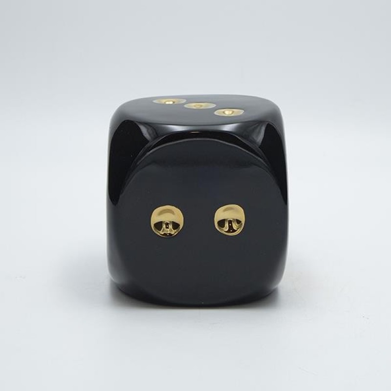 TABLE DECORATIVE DICE WHITE-GOLD 10x10x9.5cm 819-01453