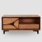 TV CONSOLE ACACIA WOOD LIGHT BROWN-BLACK 120x38x55cm 810-00105