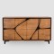 CABINET ACACIA WOOD LIGHT BROWN 3 DOORS 170x38x95cm 810-00107