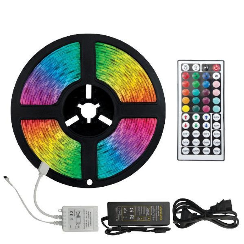LED STRIP KIT 5 METERS 14,4W + DRIVER + CONTROLLER 12V RGB IP44 145-70041