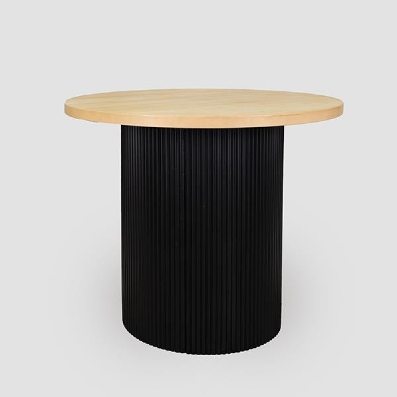 TABLE WOOD NATURAL - BLACK 120x120x100cm 810-00094