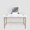 CONSOLE WOODEN WHITE WITH GOLD LEGS 120x57.5x76cm 810-00130