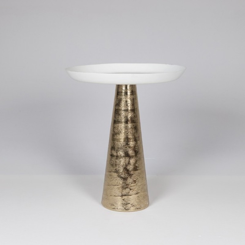 SIDE TABLE METALIC WHITE-GOLD 45x18x53cm 810-00144