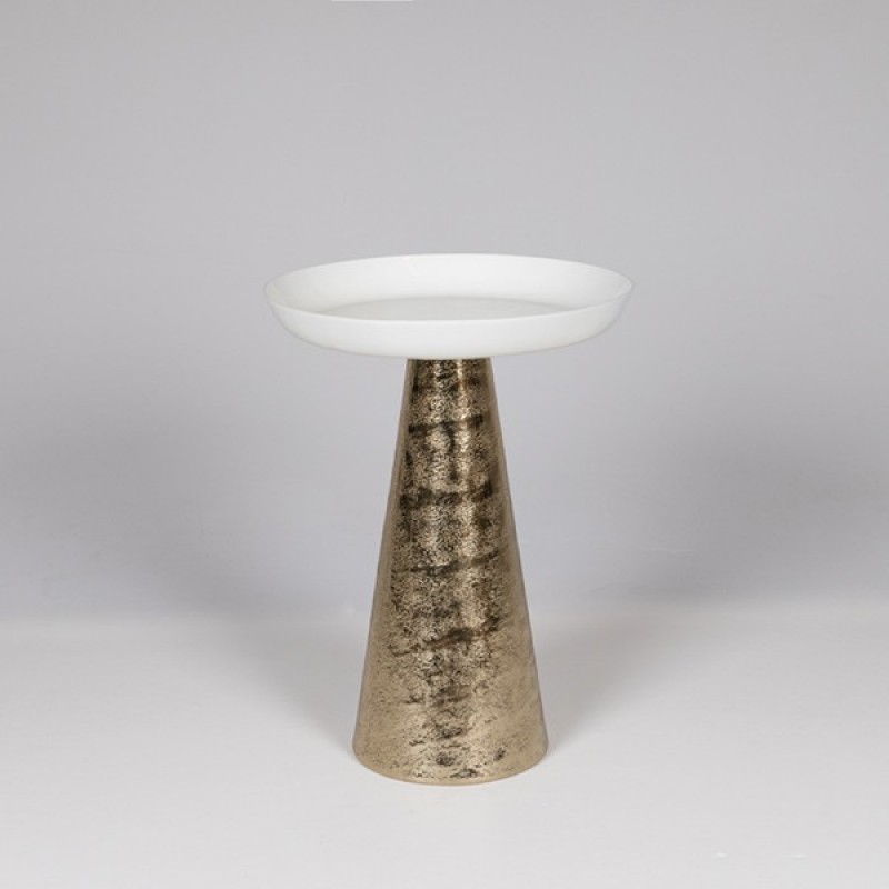 SIDE TABLE METALIC WHITE-GOLD 35x18x45cm 810-00145
