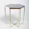 SIDE TABLE METAL GOLD GLASS TOP 51x44.5x51.5cm 810-00159