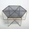 TABLE METAL GOLD -  GLASS TOP 81x70.5x38cm 810-00160