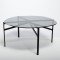 TABLE METAL BLACK -  GLASS TOP 73x72x35cm 810-00162