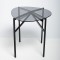 SIDE TABLE METAL BLACK GLASS TOP 53.5x52x55cm 810-00163