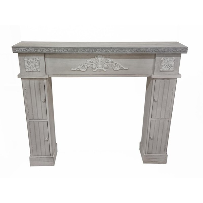 DECO WOODEN FIREPLACE ECRU 120x23.5x101cm 810-00171