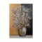 CANVAS WALL ART VASE WITH FLOWERS WHITE GOLD 80x3x120cm 812-20064