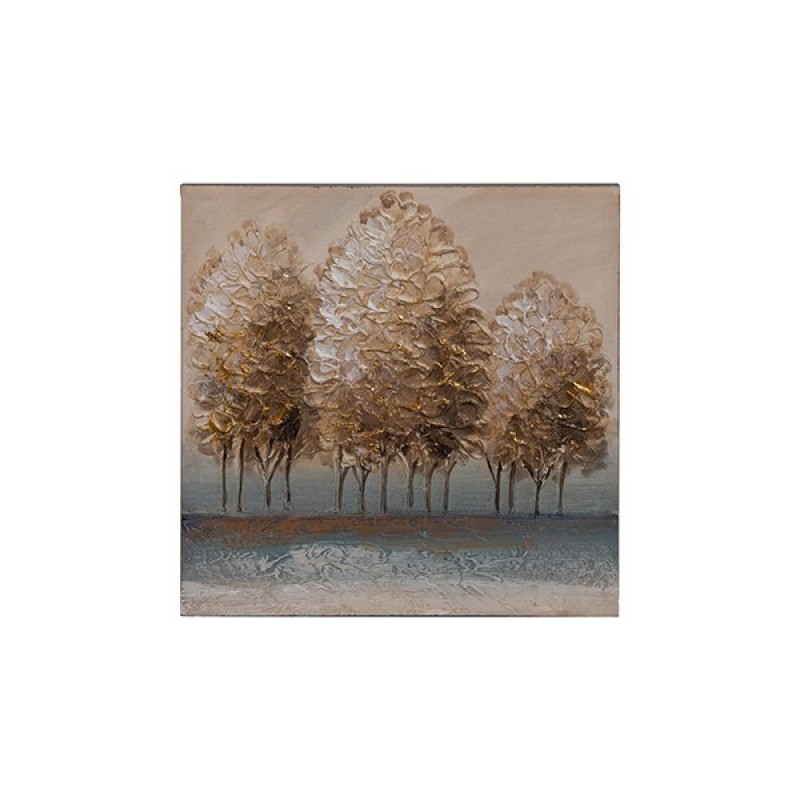 CANVAS WALL ART TREES BROWN-WHITE-LIGHT BLUE 40x2.5x40cm 812-20072