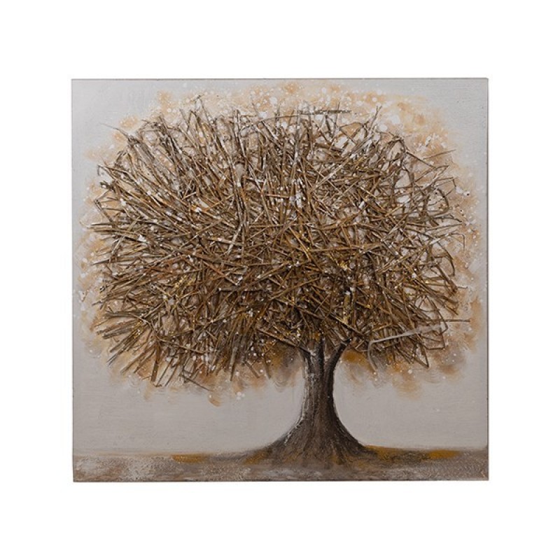 CANVAS WALL ART TREE BROWN-BEIGE-ORANGE 82x4.5X82cm 812-20075