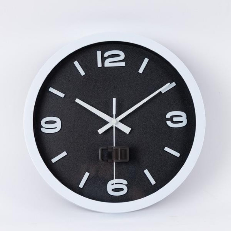 WALL CLOCK PLASTIC BLACK - WHITE 25.4x4x25.4cm 813-30015