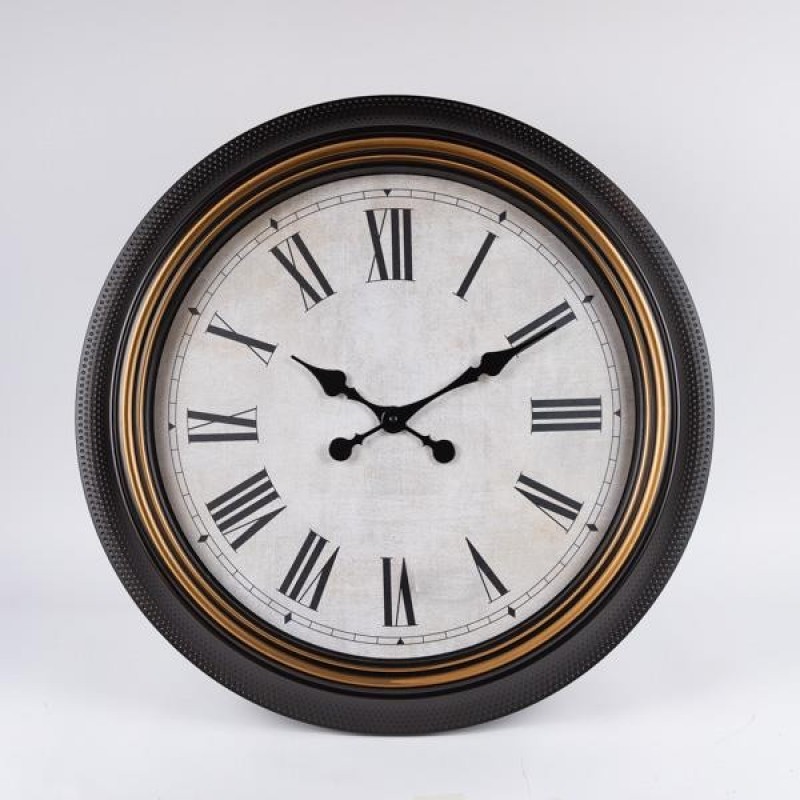 WALL CLOCK PLASTIC ANTIQUE BROWN - BEIGE 63.5x5.6x63.5cm 813-30018