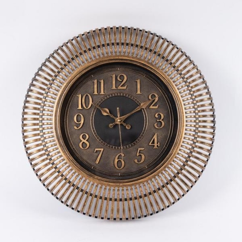 WALL CLOCK PLASTIC ANTIQUE BRONZE 40.6x4.6x40.6cm 813-30019