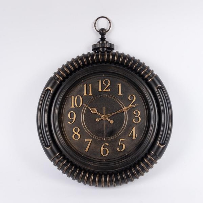 WALL CLOCK PLASTIC ANTIQUE DARK BROWN 55.9x4.4x45cm 813-30022