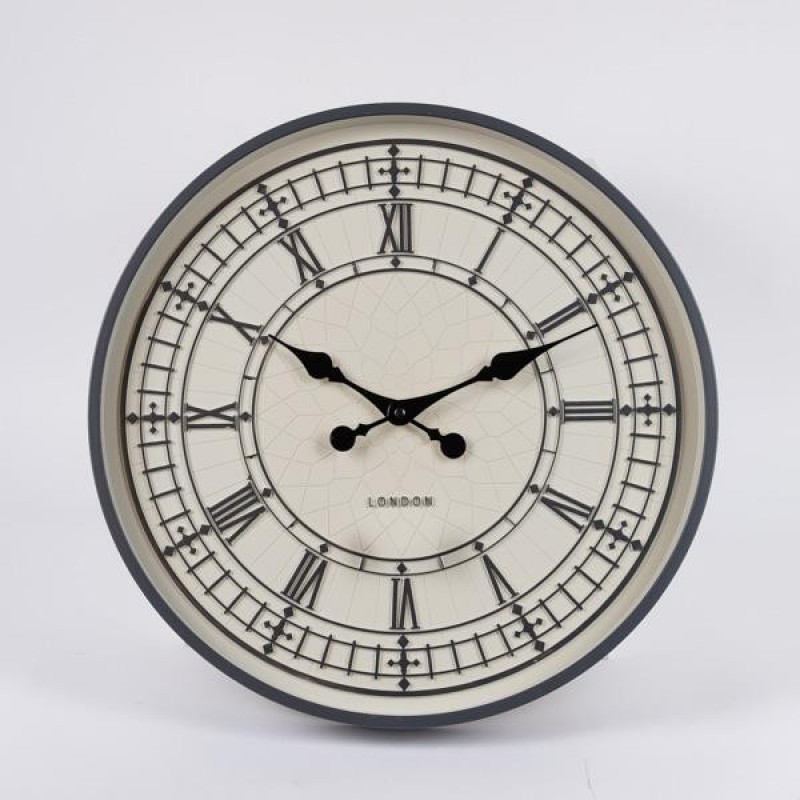WALL CLOCK PLASTIC ANTIQUE BROWN - BEIGE 40.6x4.3x40.6cm 813-30024