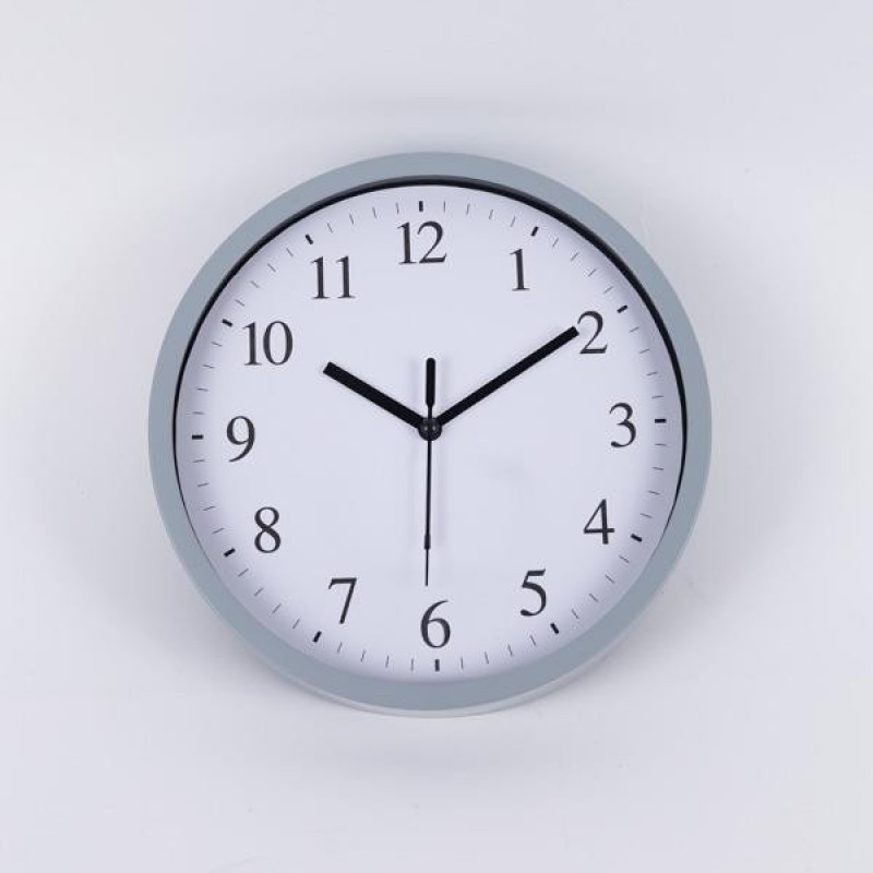 WALL CLOCK PLASTIC GREY - WHITE 20.3x3.5x20.3cm 813-30026