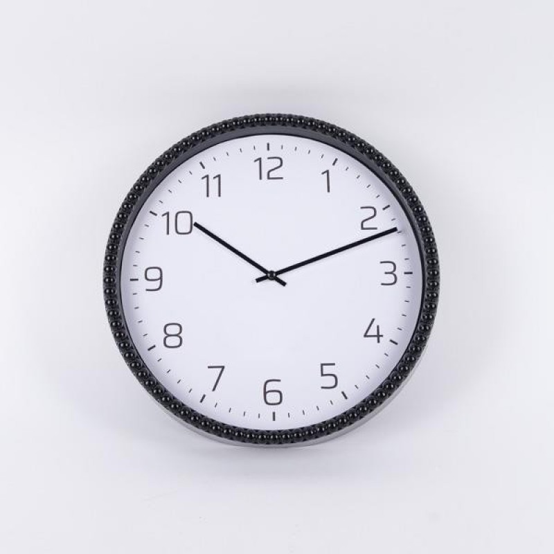 WALL CLOCK PLASTIC BLACK - WHITE 30x4.6x30cm 813-30030