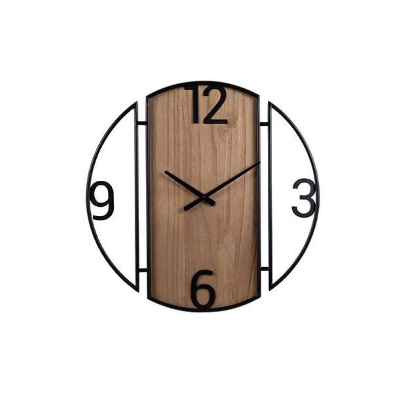 WALL CLOCK METAL- WOOD BLACK 60x4.5x60cm 813-30062