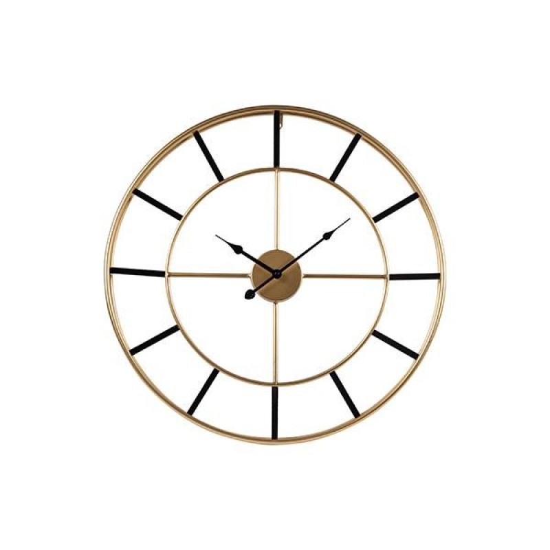 WALL CLOCK METAL GOLD-BLACK 60x4x60cm 813-30070